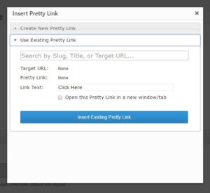 Pretty Link Button - Use Existing Pretty Link