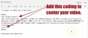 Coding you need to center the video