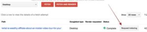 Search Console request indexing
