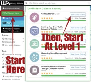 Online Entrepreneur Certification course Level 1 at Wealthy Affiliate