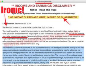 Click Cash System Earnings Disclaimer