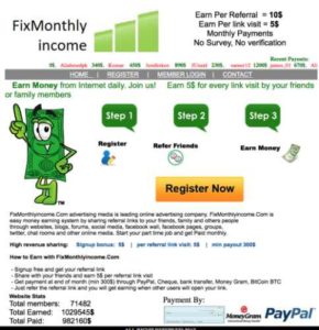 Fix Monthly Income Home page