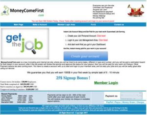 Money Come First Home Page