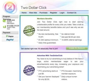 Two Dollar Click Home Page