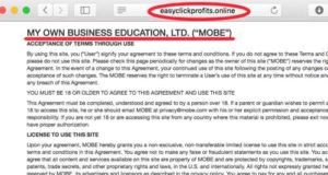 Easy Click Profits Terms & Conditions Show MOBE