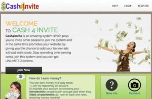 Cash For Invite (Cash4Invite) Current Site Home Page