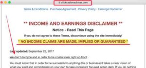 Click Cash Machines Earnings Disclaimer