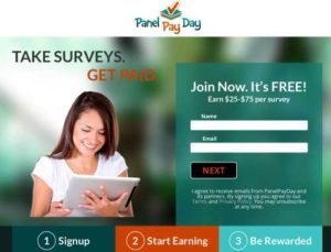 Panel PayDay Sign Up Page