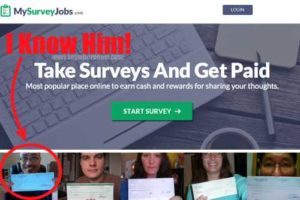 My Survey Jobs home page with Stolen pictures