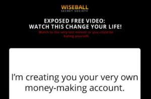 Wiseball Secret Society home page sales video