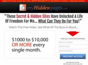 My Hidden Pages Sales video home page
