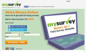 MySurvey Home Page