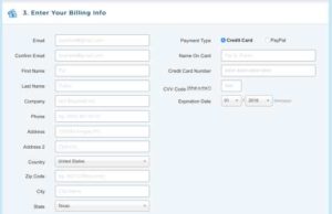 HostGator Billing Info sign up form