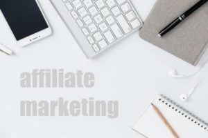 keyboard, iphone, and affiliate marketing words