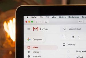 Laptop Screen showing Gmail