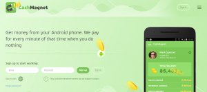 cash magnet app webpage screenshot